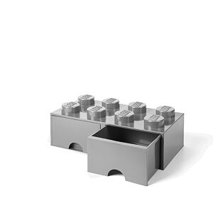 LEGO úložný box 8 s šuplíky - šedá